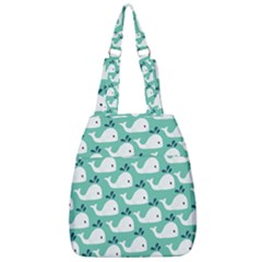 Whale Sea Blue Center Zip Backpack by Dutashop