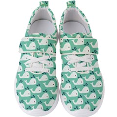 Whale Sea Blue Men s Velcro Strap Shoes by Dutashop