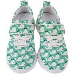 Whale Sea Blue Kids  Velcro Strap Shoes by Dutashop