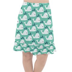 Whale Sea Blue Fishtail Chiffon Skirt by Dutashop