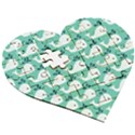 Whale Sea Blue Wooden Puzzle Heart View3