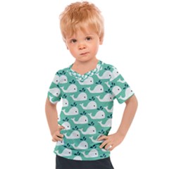 Whale Sea Blue Kids  Sports T-shirt