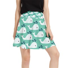 Whale Sea Blue Waistband Skirt by Dutashop