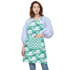 Whale Sea Blue Pocket Apron by Dutashop