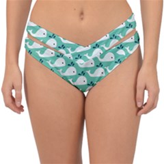 Whale Sea Blue Double Strap Halter Bikini Bottoms by Dutashop