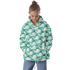 Whale Sea Blue Kids  Oversized Hoodie