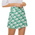 Whale Sea Blue Mini Front Wrap Skirt View3