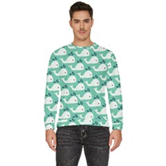 Whale Sea Blue Men s Fleece Sweatshirt