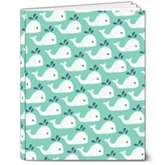 Whale Sea Blue 8  X 10  Softcover Notebook