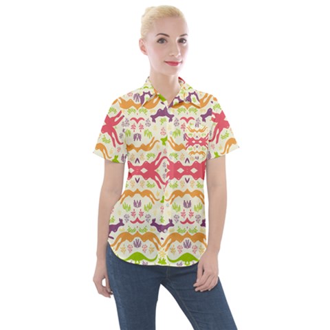 Kangaroo Women s Short Sleeve Pocket Shirt by Dutashop