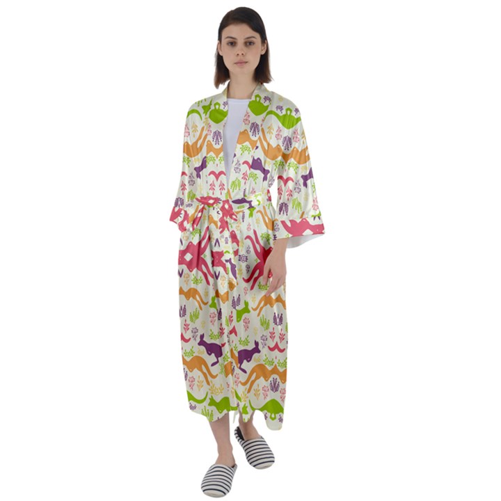 Kangaroo Maxi Satin Kimono