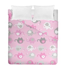 Animals Elephant Pink Cute Duvet Cover Double Side (full/ Double Size) by Dutashop