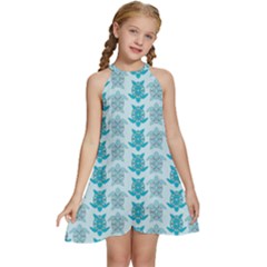 Sea Turtle Sea Animal Kids  Halter Collar Waist Tie Chiffon Dress by Dutashop