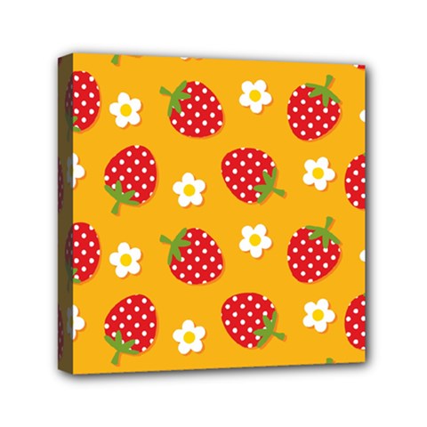 Strawberry Mini Canvas 6  X 6  (stretched) by Dutashop