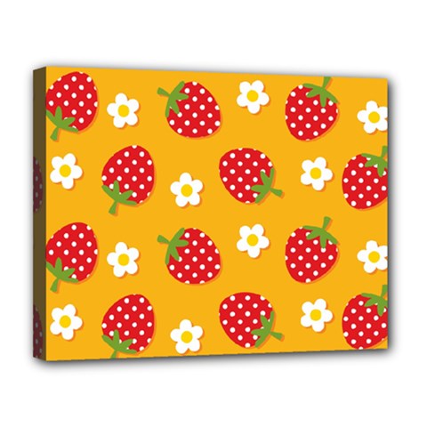 Strawberry Canvas 14  X 11  (stretched) by Dutashop