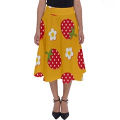 Strawberry Perfect Length Midi Skirt by Dutashop