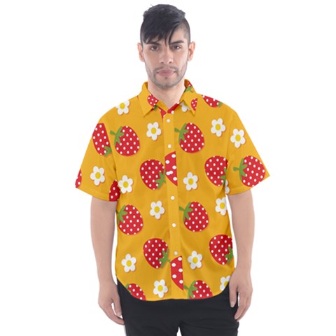 Strawberry Men s Short Sleeve Shirt by Dutashop