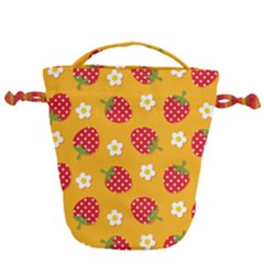 Strawberry Drawstring Bucket Bag by Dutashop