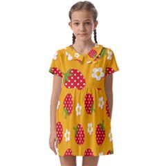 Strawberry Kids  Asymmetric Collar Dress by Dutashop