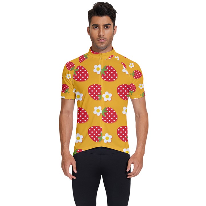 Strawberry Men s Short Sleeve Cycling Jersey