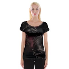 Universal Balance Moon Abstract Star Sun Universe Cap Sleeve Top by Modalart