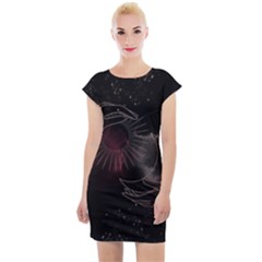 Universal Balance Moon Abstract Star Sun Universe Cap Sleeve Bodycon Dress by Modalart