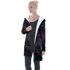 Universal Balance Moon Abstract Star Sun Universe Longline Hooded Cardigan by Modalart