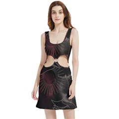 Universal Balance Moon Abstract Star Sun Universe Velour Cutout Dress by Modalart