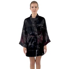 Universal Balance Moon Abstract Star Sun Universe Long Sleeve Satin Kimono by Modalart