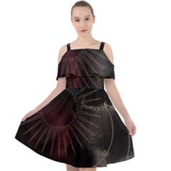 Universal Balance Moon Abstract Star Sun Universe Cut Out Shoulders Chiffon Dress by Modalart