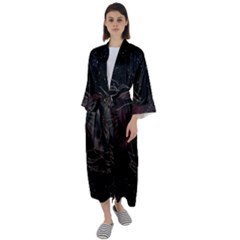 Universal Balance Moon Abstract Star Sun Universe Maxi Satin Kimono by Modalart