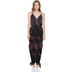 Universal Balance Moon Abstract Star Sun Universe Sleeveless Tie Ankle Chiffon Jumpsuit by Modalart