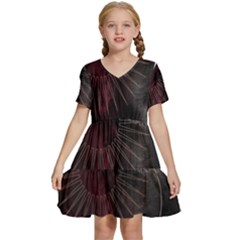 Universal Balance Moon Abstract Star Sun Universe Kids  Short Sleeve Tiered Mini Dress by Modalart