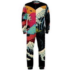 Retro Wave Kaiju Godzilla Japanese Pop Art Style Onepiece Jumpsuit (men) by Modalart