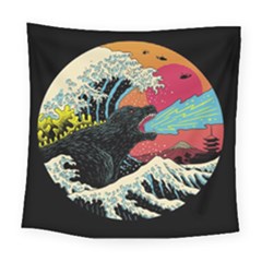 Retro Wave Kaiju Godzilla Japanese Pop Art Style Square Tapestry (large) by Modalart