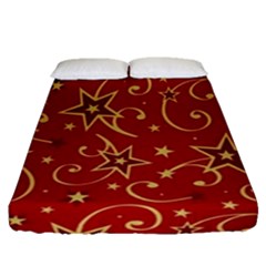 Christmas Texture Pattern Red Craciun Fitted Sheet (queen Size) by Sarkoni