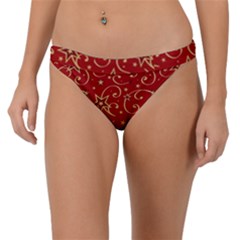 Christmas Texture Pattern Red Craciun Band Bikini Bottoms by Sarkoni