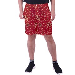 Christmas Texture Pattern Red Craciun Men s Pocket Shorts by Sarkoni