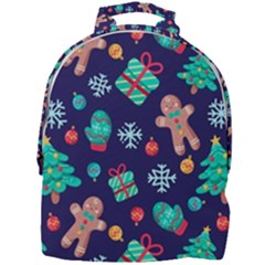 Christmas Texture New Year Background Trees Retro Pattern Mini Full Print Backpack by Sarkoni