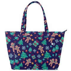 Christmas Texture New Year Background Trees Retro Pattern Back Pocket Shoulder Bag  by Sarkoni