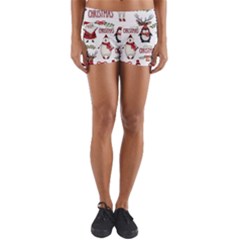 Christmas Characters Pattern Yoga Shorts by Sarkoni