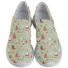 Christmas Pattern Christmas Tree Santa Women s Lightweight Slip Ons by Sarkoni