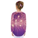 Fireworks On A Purple With Fireworks New Year Christmas Pattern Kids  Long Sleeve T-Shirt View2