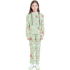 Christmas Pattern Christmas Tree Santa Kids  Tracksuit by Sarkoni