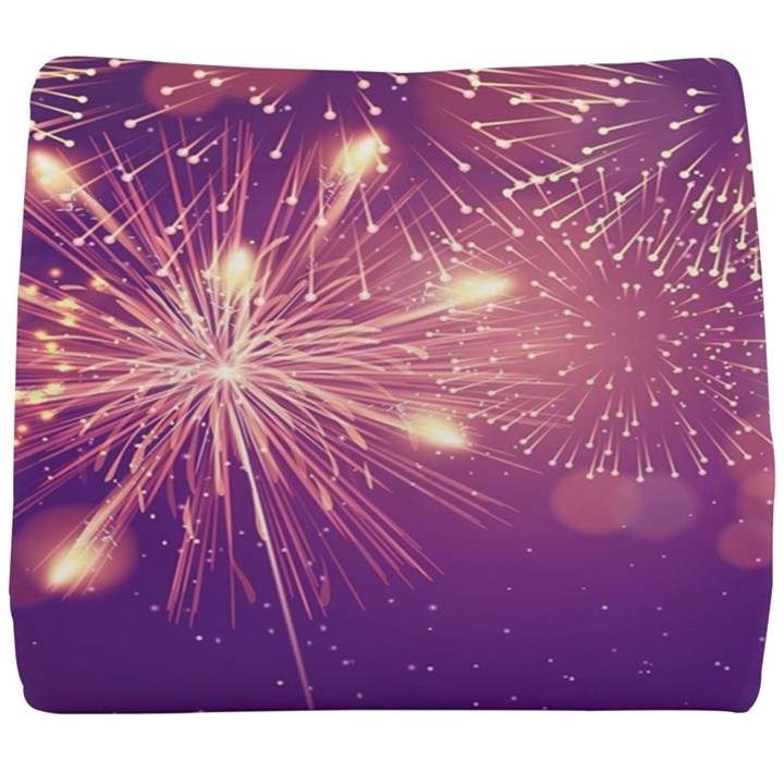 Fireworks On A Purple With Fireworks New Year Christmas Pattern Seat Cushion