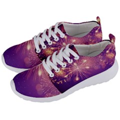 Fireworks On A Purple With Fireworks New Year Christmas Pattern Men s Lightweight Sports Shoes by Sarkoni