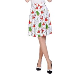 Christmas Santa Pattern Tree A-line Skirt by Sarkoni