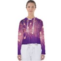 Fireworks On A Purple With Fireworks New Year Christmas Pattern Women s Slouchy Sweat View1