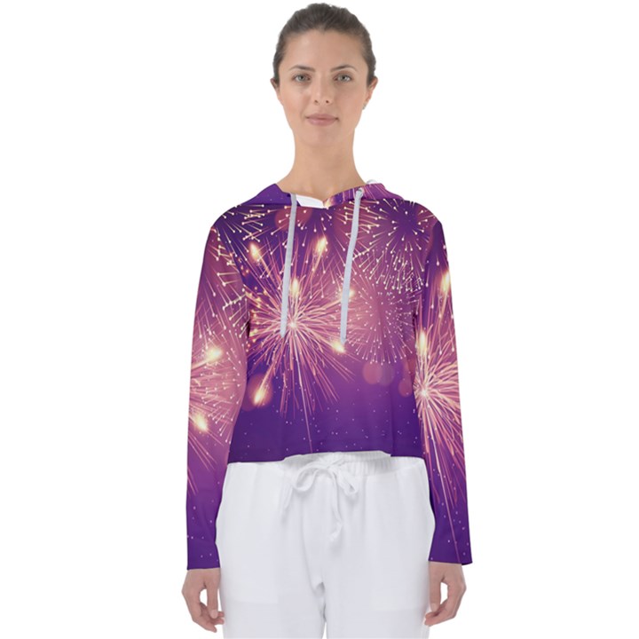 Fireworks On A Purple With Fireworks New Year Christmas Pattern Women s Slouchy Sweat