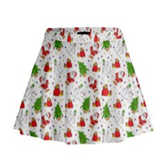 Christmas Santa Pattern Tree Mini Flare Skirt by Sarkoni